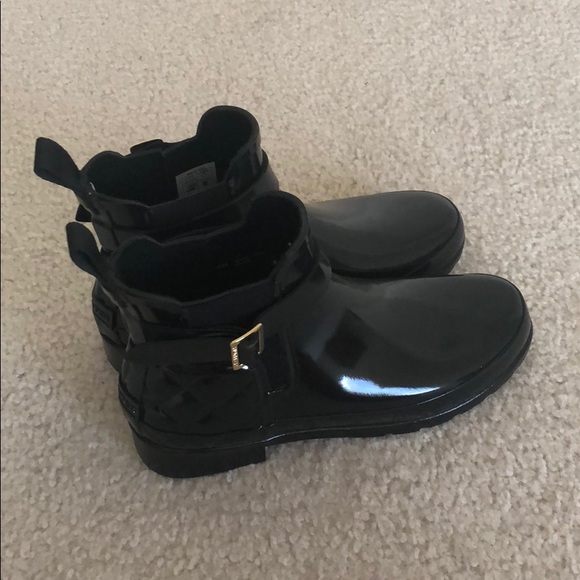 hunter original refined quilted gloss chelsea boot